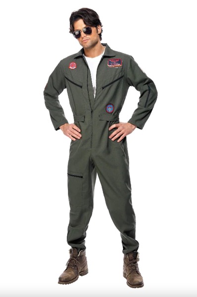 Top Gun Jumpsuiit Fancy Dress Costume for Men