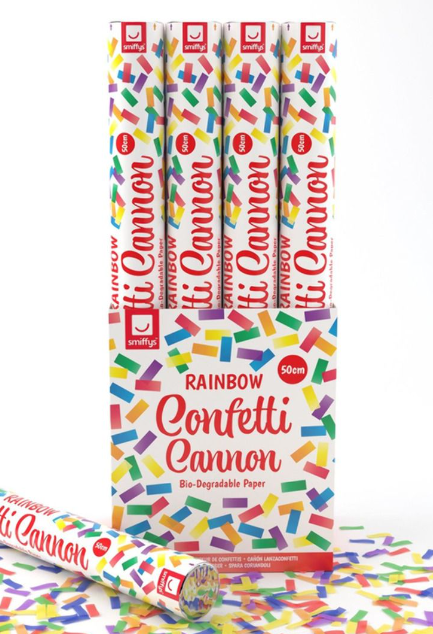 Rainbow confetti cannon
