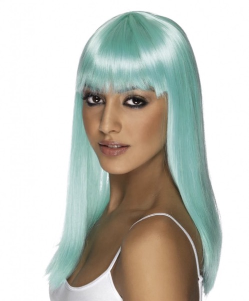 Festival Costumes and Fancy Dress Wig in Neon Aqua